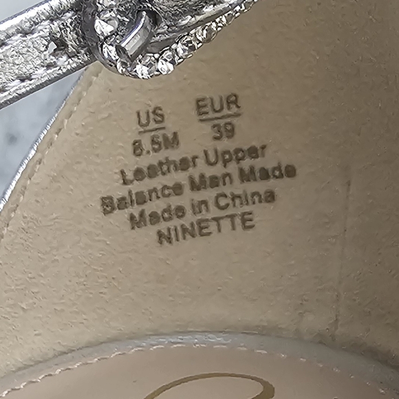 Sam Edelman Ninette Platform Heels Ankle Strap Metallic Size 8.5 - Picture 14 of 15